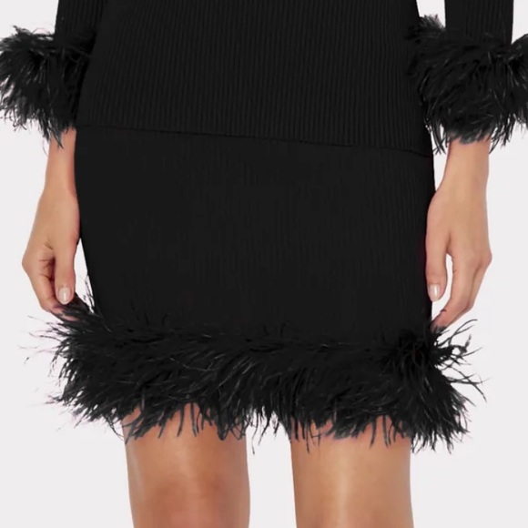 Milly Black Feather Skirt - Picture 2 of 4